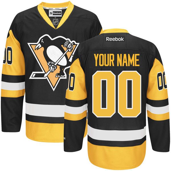 Mens Pittsburgh Penguins Reebok Black Premier Alternate Custom NHL Jersey